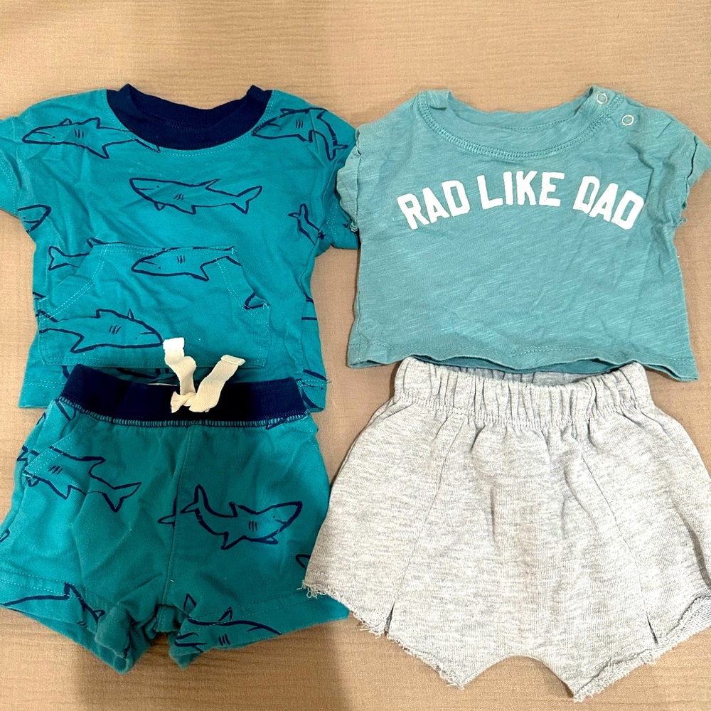 Grayson mini rad newborn outfit and shark carters outfit newborn baby boy bundle
